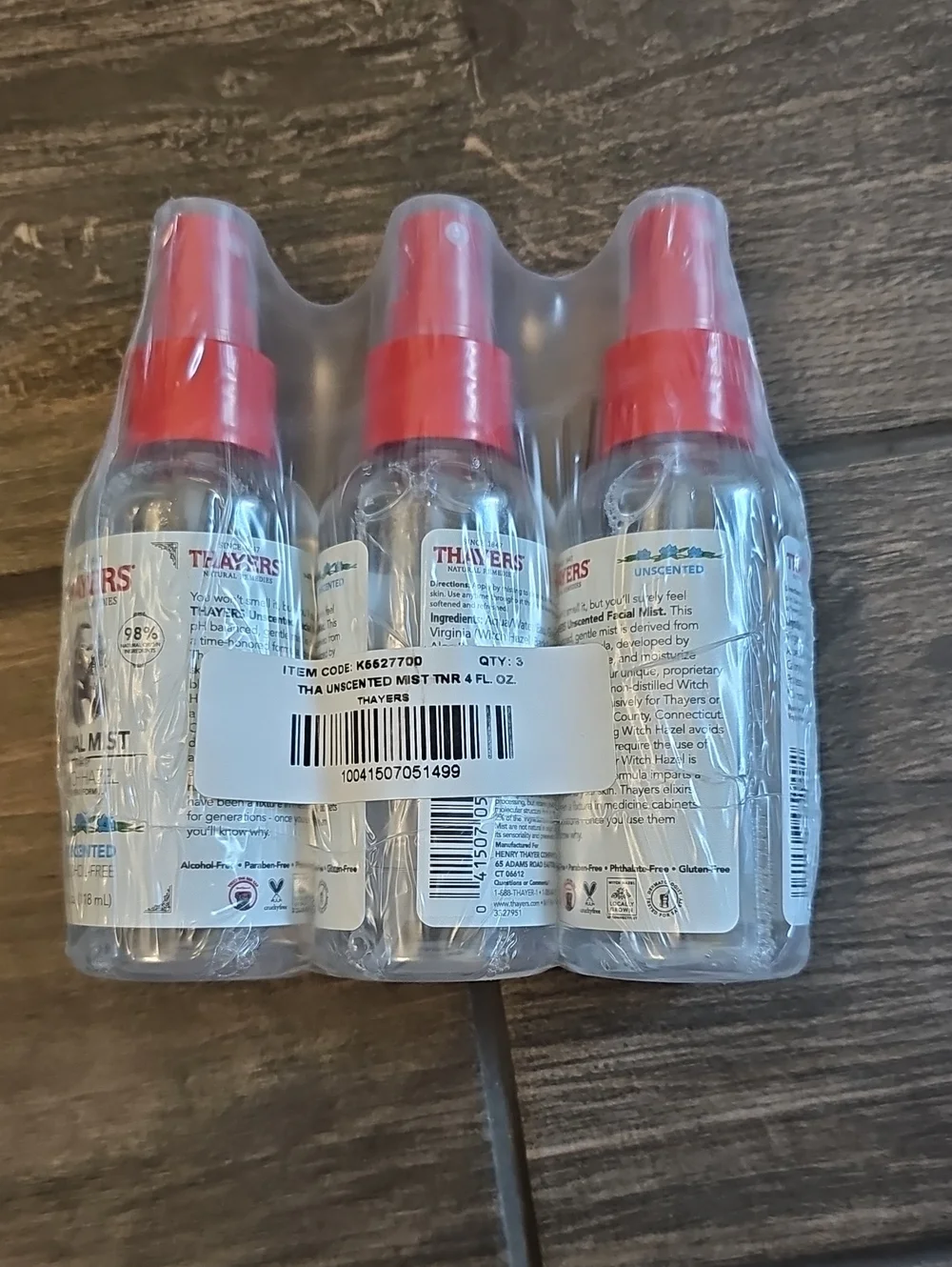 Unscented Witch Hazel Facial Mist - Clear (3-Pack)
